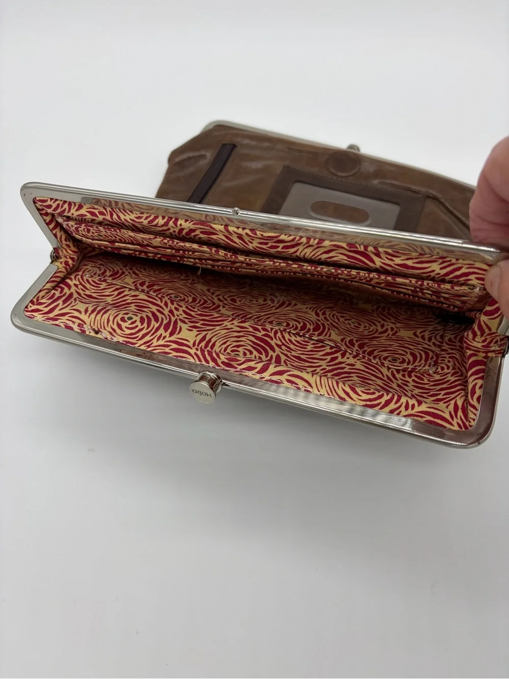 HOBO Brown Leather Frame Clutch